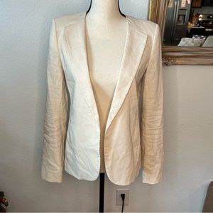 Theory cream linen blend blazer